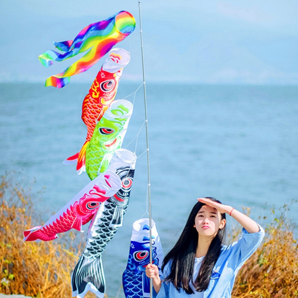 40/70/100CM Japan Style Koinobori Carp Wind Sock Flag Wind Chimes