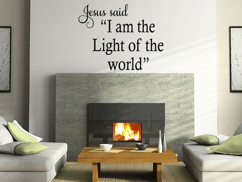 Wall Quote "I am the light of the world..." Religious Sticker Decal Transfer - Picture 4 of 5