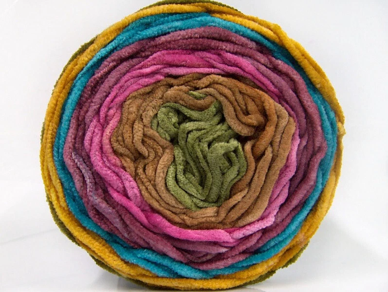 Lote de 2 hilos de chenilla para pasteles 2x150 g/150 m dorado turquesa púrpura rosa marrón Foto 2 de 4