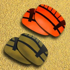 2Pairs Replacement Lenses for-Oakley Ravishing Polarized-Orange Red Brown Copper