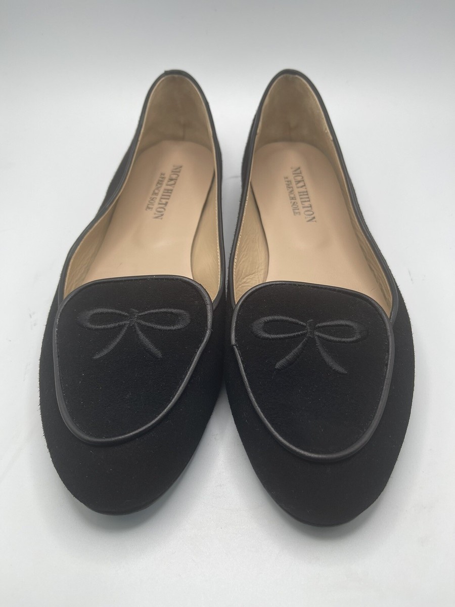Nicky Hilton Shoes French Sole Madison Black Suede Women USA Size B
