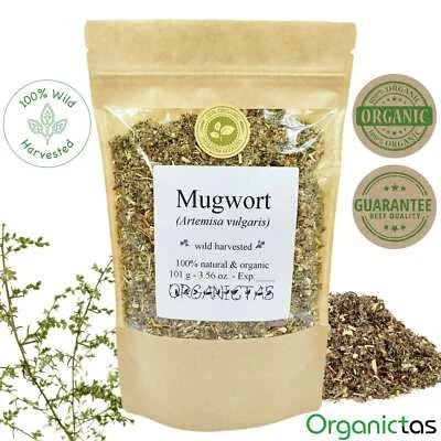ORGANICTAS Mugwort Organic Dried Cut Wildcrafted Artemisia Vulgaris 100 % Premium Quality