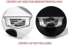 4 CADILLAC ESCALADE CTS ATS BLACK CENTER CAP LOGOS DECALS VINYL 20 22 WHEELS