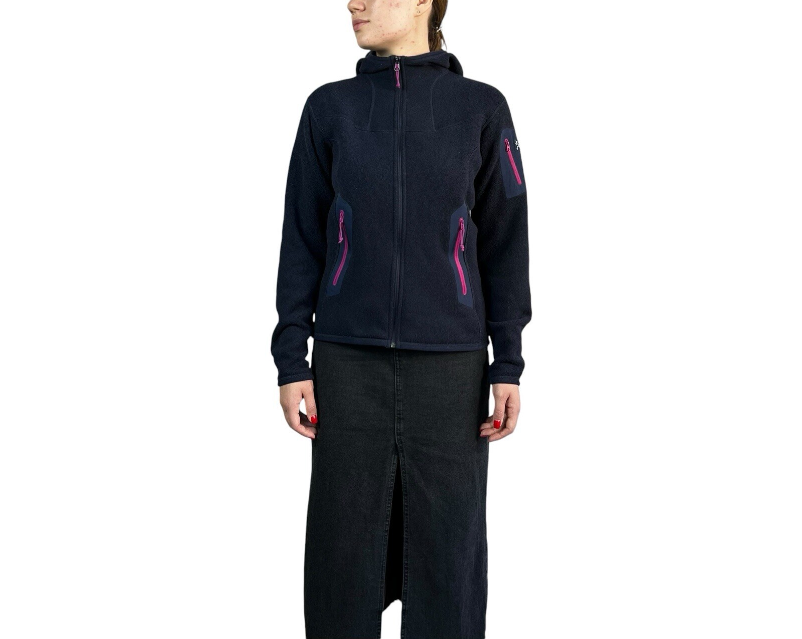 ARC'TERYX Arcteryx Giacca Donna con Cappuccio Polartec Pile Covert Zip Blu Taglia M