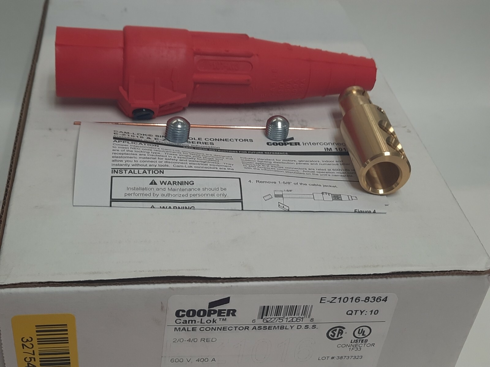 CROUSEHINDS COOPER CAMLOK MALE CONNECTOR ASSEMBLY EZ10168364 BOX OF