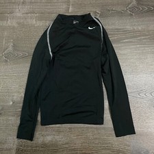 Nike Team Pro Boys Top Athletic Black Long Sleeve Dri-Fit Size S