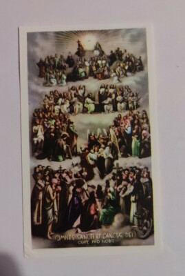 Omnes Sancti et sanctae Dei, tutti i santi e sante preghiera, santino, holy card