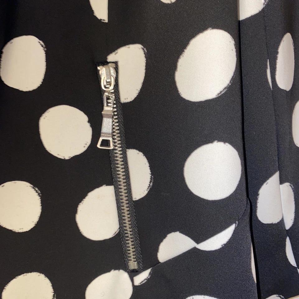 Chaqueta Chicos Mujer 0 Pequeña Negra Blanca Lunares Abierta Manga 3/4 Blazer Elegante Foto 3 de 4