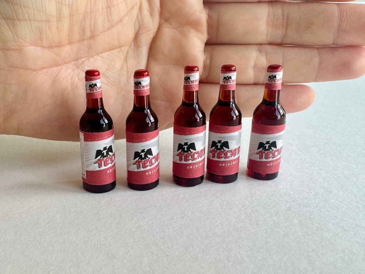 Dollhouse Miniature Beer Bottles wine cocktail Coors whisky TECATE