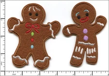 30 Pcs Embroidered Iron on patches 2 Styles Gingerbread Man AP021eG2