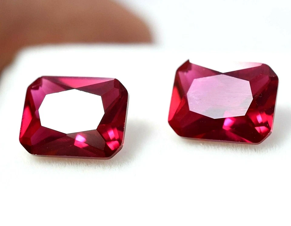 5.20 Ct Natural Red Ruby Pair For Jewelry GGL Certified (8 x 7 mm) Treated Gems - Image 2 of 4