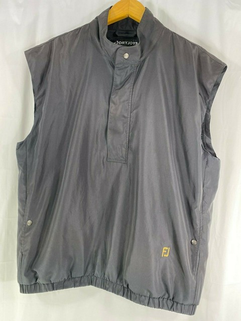 Dryjoys By FootJoy Men's Black Gold Quarter Zip Sleeveless Golf Windbreaker L | eBay