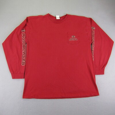 Harley Davidson Shirt Mens XXL Red Motorcycles Biker Fresno Eagle Made In USA