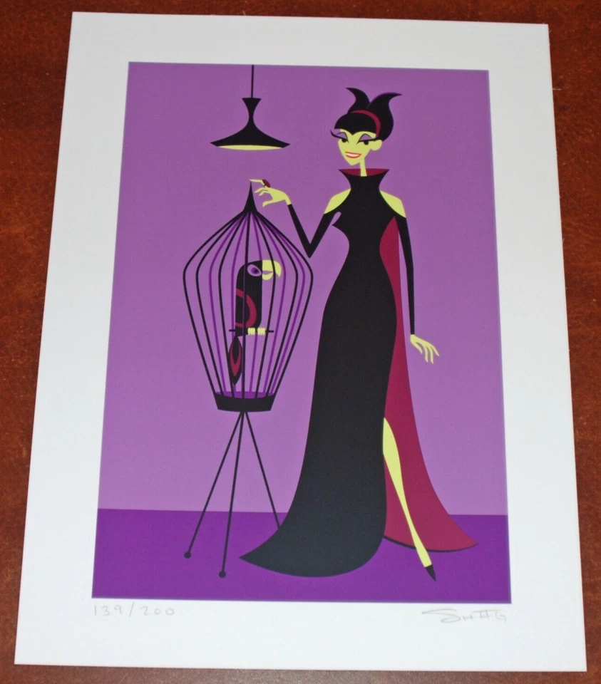 Póster de la película Maléfica de Josh Agle SHAG impresión artística The Spinstress Disney S/# 200 Foto 2 de 4