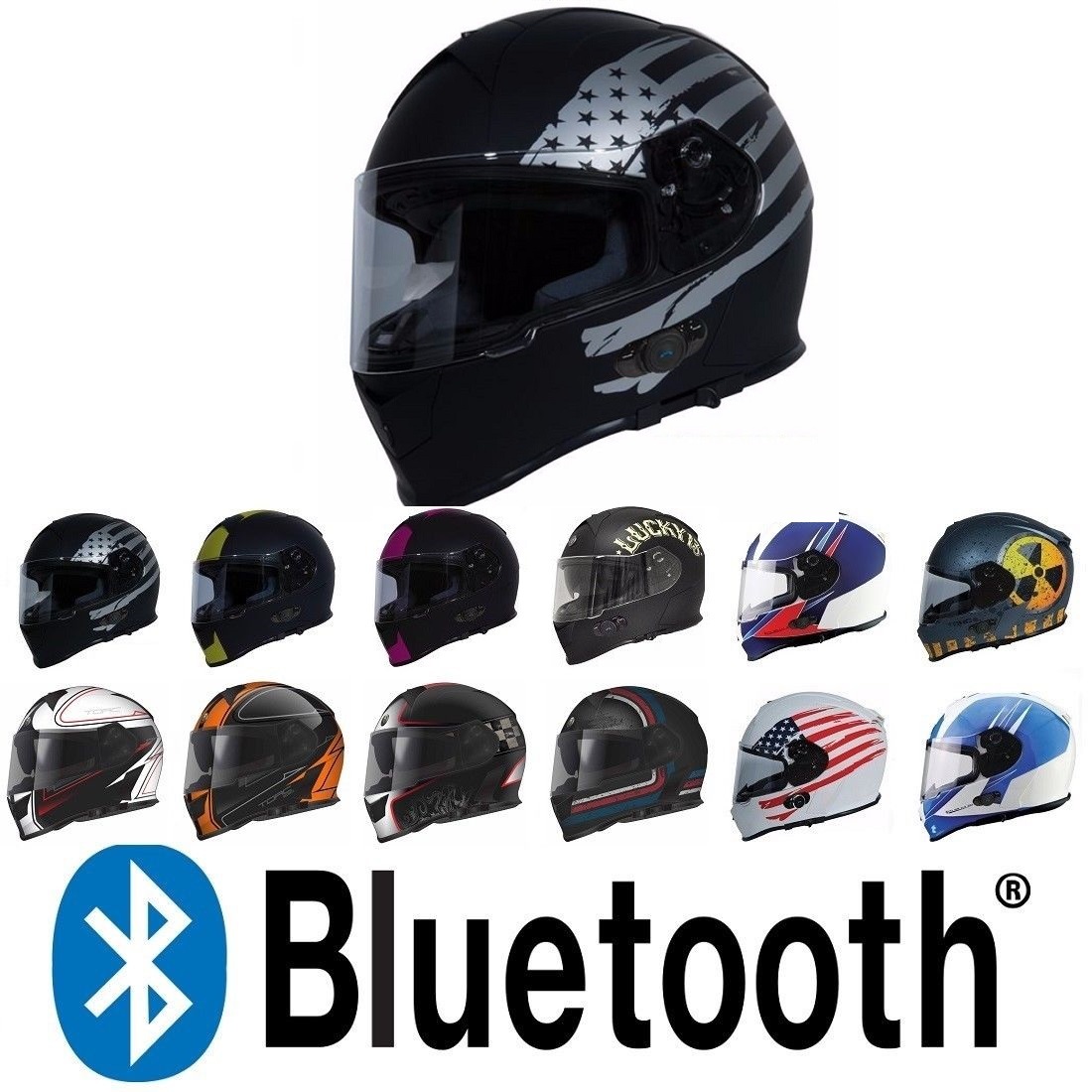 TORC Mako T14B Bluetooth Full Face Motorcycle Dual Visor Helmet - DOT ECE | eBay TORC Mako T14B Bluetooth Full Face Motorcycle Dual Visor Helmet - DOT ECE | eBay