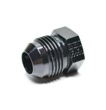 480604-BL Fragola -4 AN Male Flare Plug 7/16-20 Threads Fitting Aluminum Black