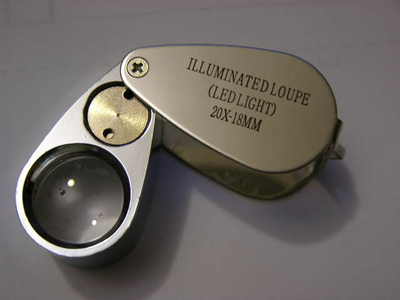 Loupe Jewelers magnifying lens lighted 20x18mm 20 X magnification