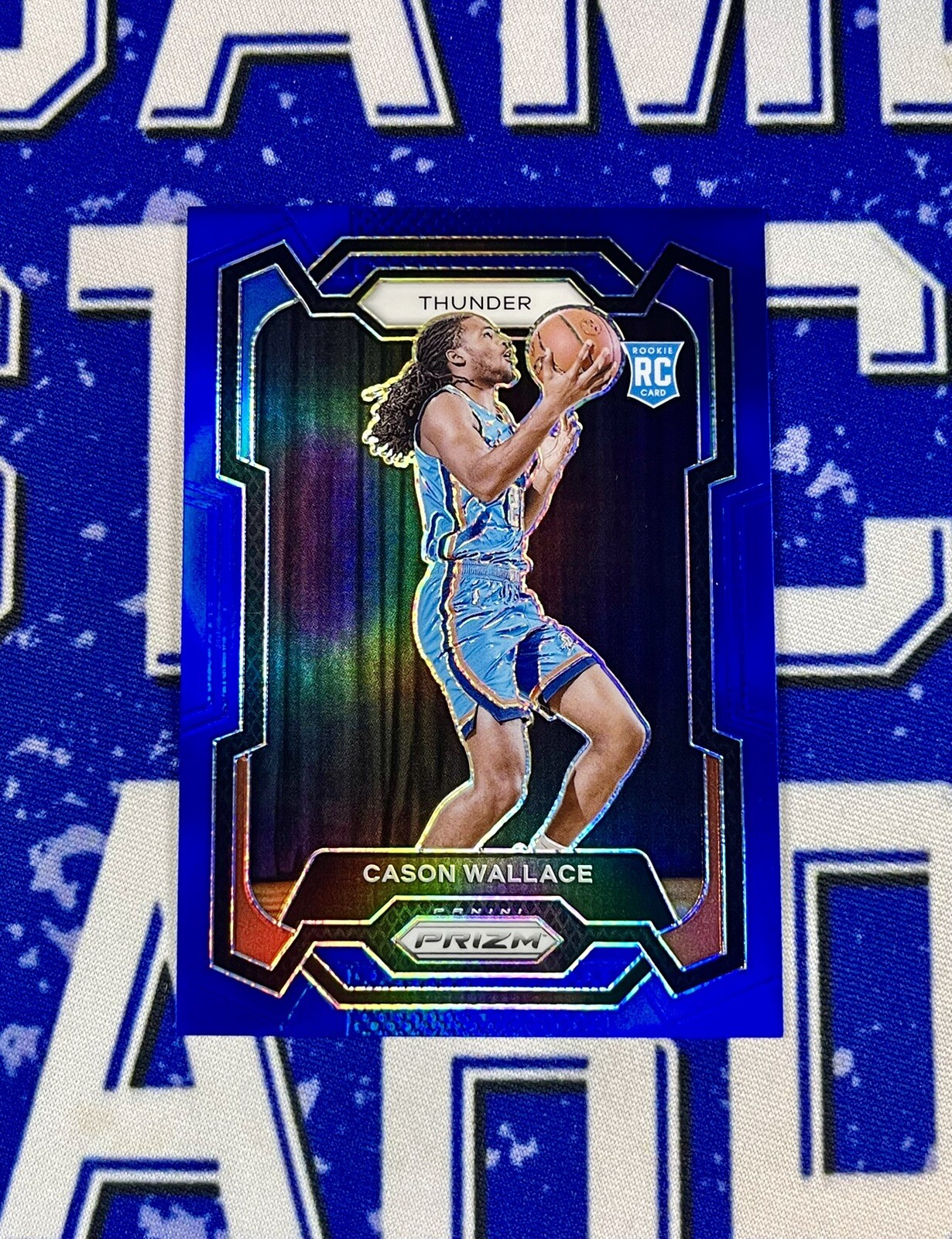 2023-24 Panini Prizm #139 Cason Wallace TRUE BLUE Rookie /199 Thunder