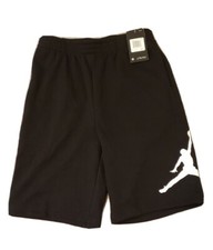 NIKE AIR JORDAN JUMPMAN FLEECE SHORTS BOYS SIZE LRG 12-13 BLK/WHT 95A755-023