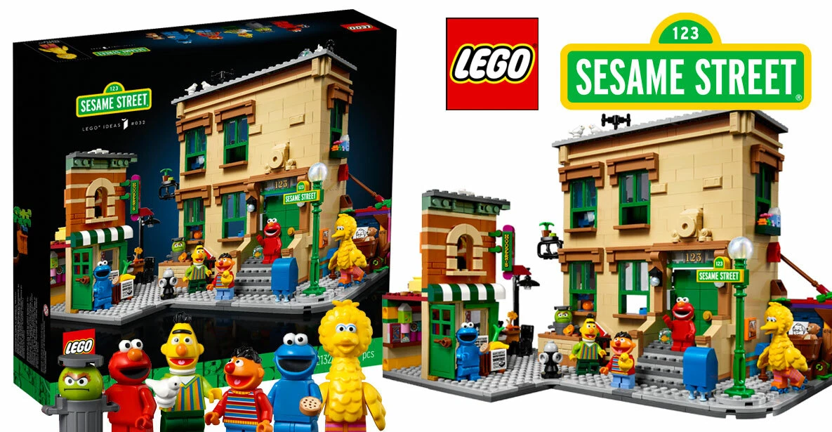 LEGO Ideas 123 Sesame Street 21324 – Kit da costruzione per adulti con  Elmo, Cookie Monster, Oscar The Grouch, Bert, Ernie e Big Bird, 1.367 pezzi  – Giochi e Prodotti per l'Età Evolutiva