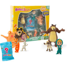 GIOCHI PREZIOSI MHA31000 MASHA E ORSO SET DA 6 PERSONAGGI + 1 PERS.GLOW IN THE D