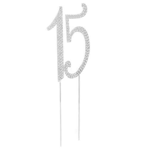 Kuchenaufsatz Zum 18. Geburtstag - Silber Glitzer, Doppelseitig