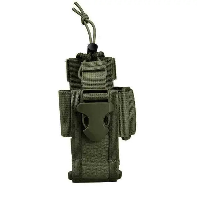 Étui Tactique Réglable pour Talkie-Walkie - Système Molle en Nylon 600D Vert
