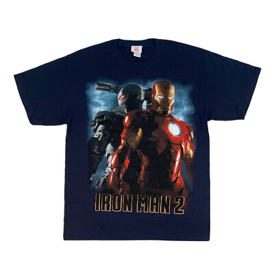 Iron Man Movie Promo 2010 T-Shirt Size L Marvel AOP Vintage