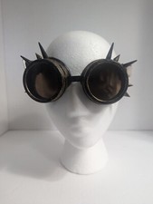 Black Spiked Goggles Tinted Lens Rave Cosplay Party Halloween Costume Steam Punk