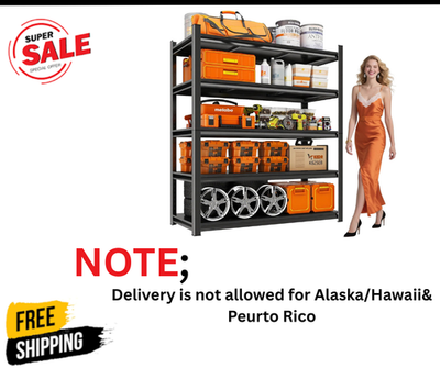 #ad 72quot; H Garage Shelving Unit Heavy Duty 5 Tier Steel 3000LB Capacity $86.99