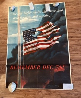 Original WWII Poster Remember December 7th 28.5x40”