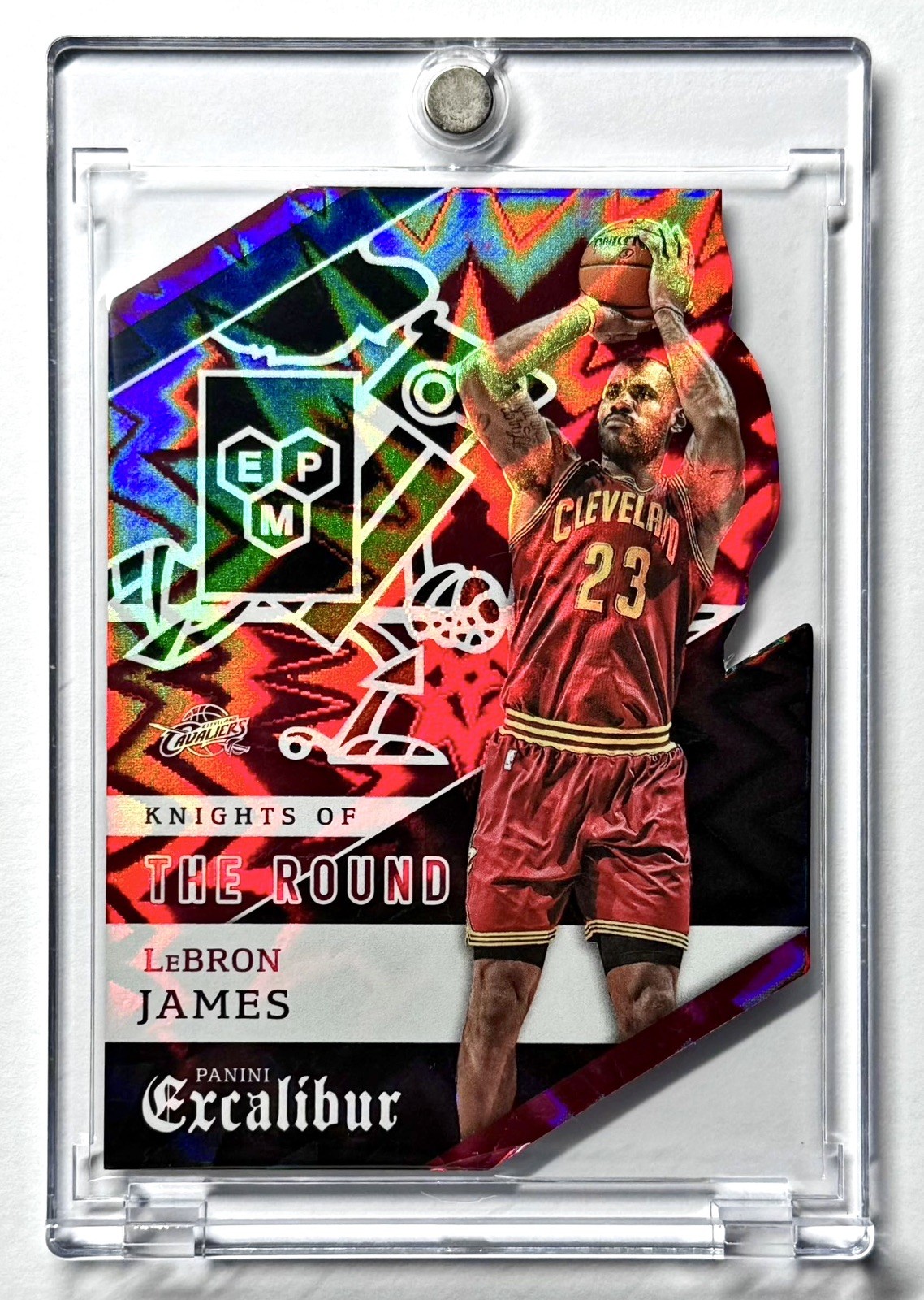 2015-16 Panini Excalibur LEBRON JAMES #14 Knights Of The Round Die-Cut SSP!