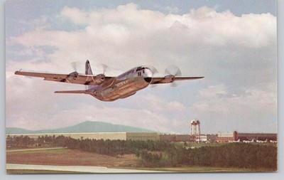 Lockheed C130 Hercules in Flight at Marietta Georgia Plant Aviation Postcard