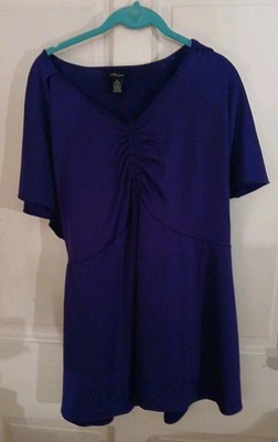 Argee Women's SS Purple Pullover Plus Sz  3X