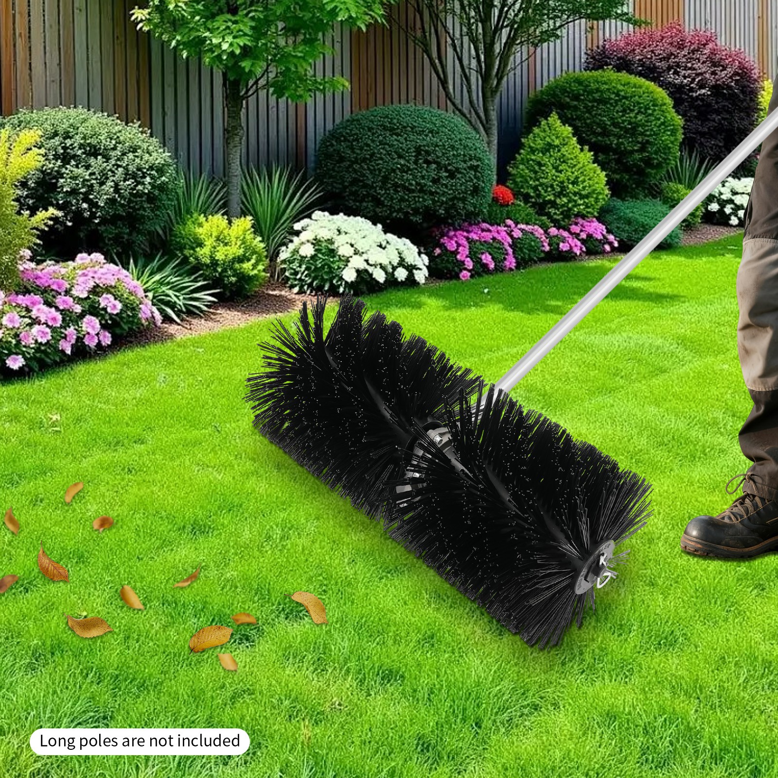 Broom Head Sweeper 9 Teeth Rolling Brush Head Artificial Grass Brush 55*25cm