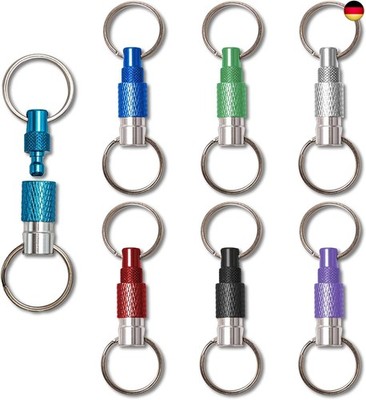 7 Pcs Key Rings Quick Release Detachable Dual Pull Apart Key Chain Quick