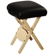 Master Massage Tables Lightweight Wooden Handy Folding Massage Stool, Black