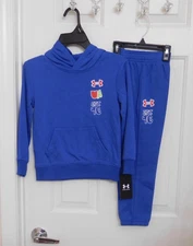 NWT 2pc Under Armour Tech Blue Hooded Sweatshirt & Joggers sz 5