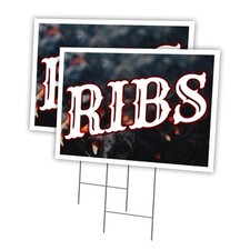 Ribs Multi-Pack of Yard Signs  Stake Plastic Coroplast Advertising Displays