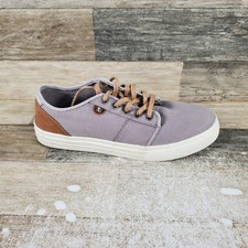 Taos Super Soul Womens Shoes Sz 9.5 Casual Gray Whiskey Canvas Low Top Sneakers