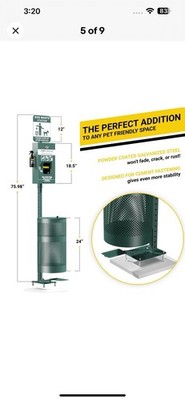 NEW UPGORILO Dog Waste Station with Foot Pedal, 400 Bags, 50 Can Liners