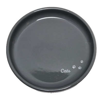 Trixie XXL Keramik Katzennapf - 350 ml - Ø 18 cm - Grau mit Pfötchen  (1814 W2)