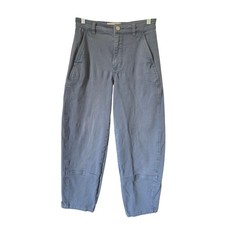Everlane Utility Barrel Pants Slate Blue Gray High Rise Curved Leg Size 2