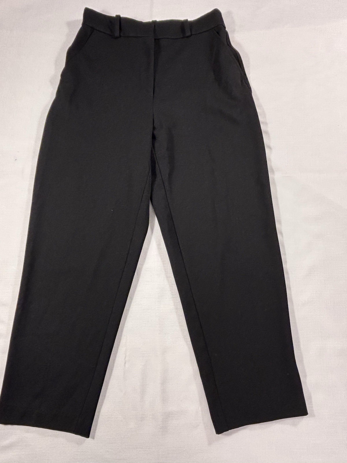 H&M Women's Size 8 Black Straight Leg Dress Pants Partial Elastic Waist