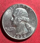 1939 Choice Uncirculated US Washington SILVER Quarter! Philadelphia Mint! Coin!