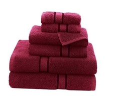 Ultra Soft - 100 Cotton Towels - 6 Piece Towel Set Burgundy