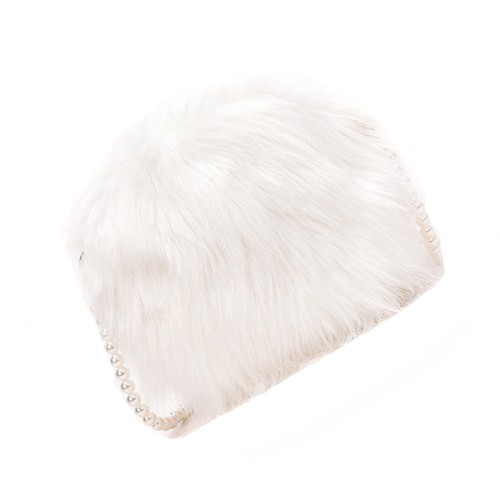 Fuzzy Flap Shoulder Bag White Hairy Plush Crossbody for Woman Round - Picture 2 of 12