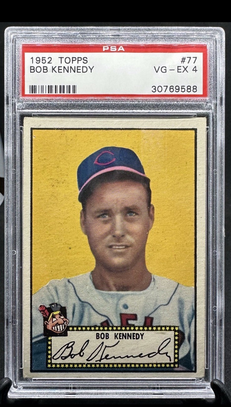 1952 Topps Baseball #77 Bob Kennedy Black Back PSA 4 VG-EX