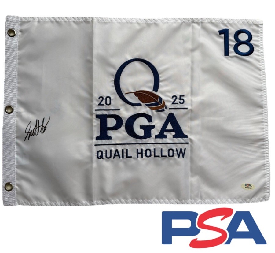 Scottie Scheffler Autographed Signed 2025 PGA Championship Flag Auto PSA COA 
