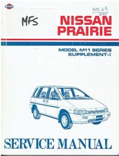 NISSAN PRAIRIE Mk2 (M11 SERIES) ORIGINAL 1992 FACTORY SERVICE MANUAL SUPPLEMENT